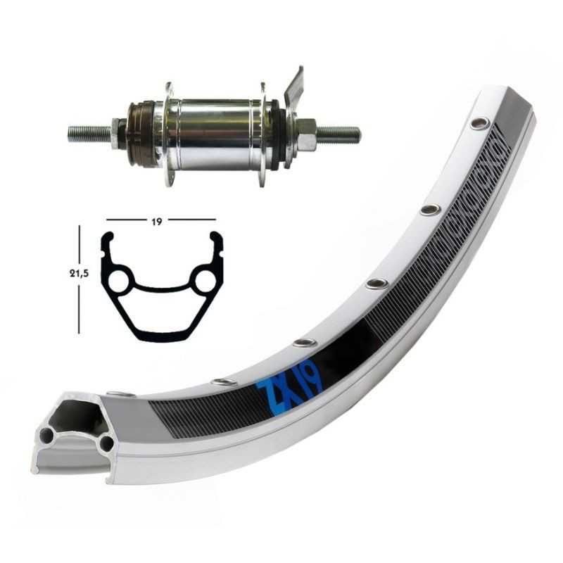 EXAL Rueda trasera 36 agujeros freno contrapedal 26x1.75 WINORA ZX 19 SHIMANO 109 MM 1V (559-19) 703245