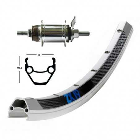 EXAL Rueda trasera 36 agujeros freno contrapedal 26x1.75 WINORA ZX 19 SHIMANO 109 MM 1V (559-19) 703245