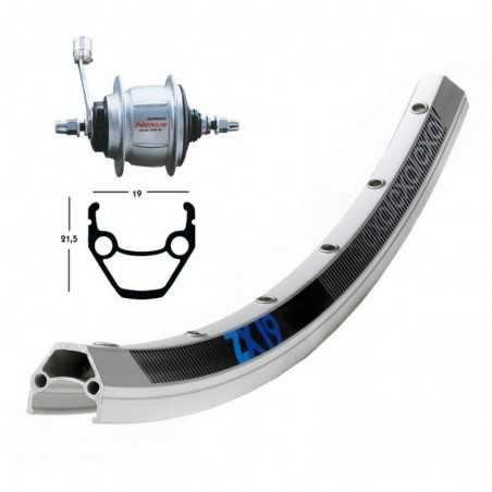 EXAL Rueda trasera 36 agujeros freno contrapedal 26x1.75 WINORA ZX 19 SHIMANO SG-8C20 135 MM (559-19) 703246