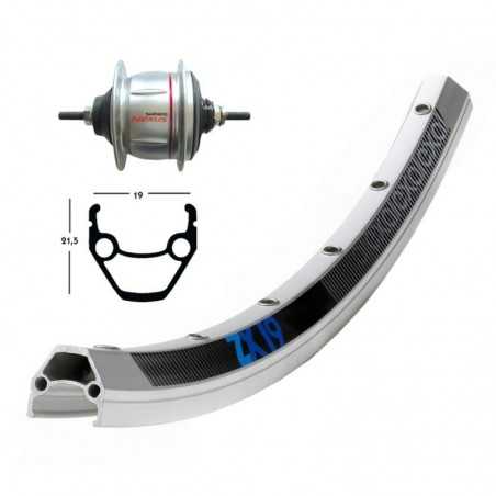 EXAL Rear wheel 36 holes coaster brake 28x1.75 WINORA ZX 19 SH SG-8R31 135 MM V-BRAKE (622-19) 703298