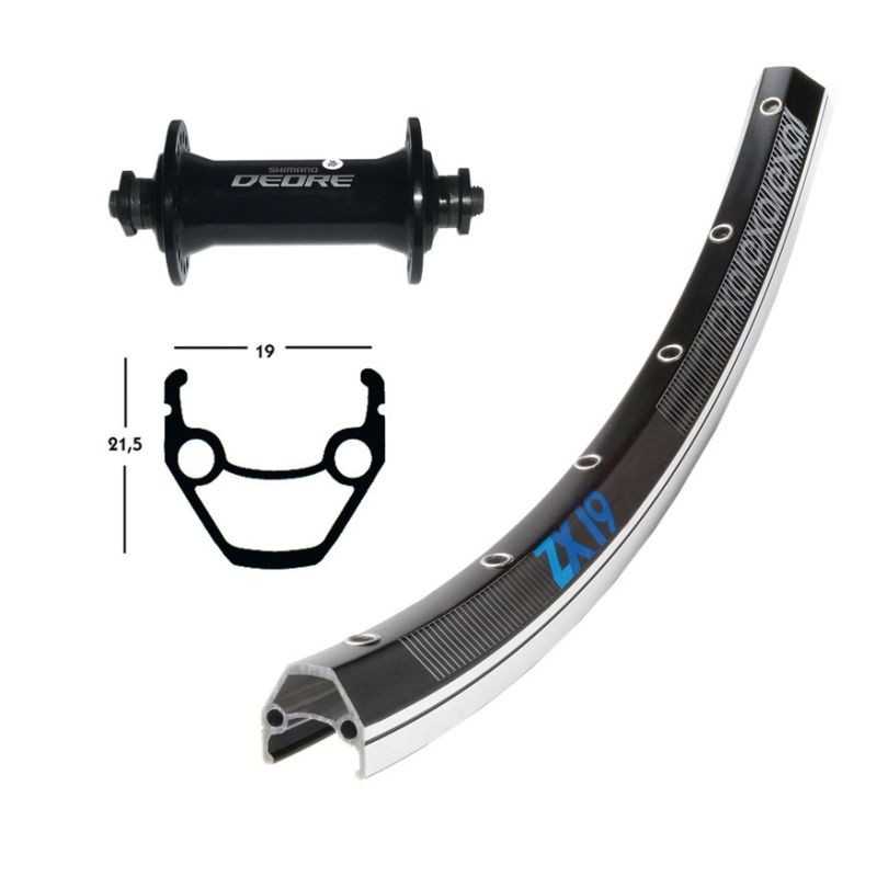 EXAL Front wheel 36 holes 28x1.75 WINORA ZX 19 SHIMANO DEORE QR 100 MM (622-19) 703302