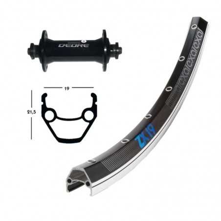 EXAL Rueda delantera 36 agujeros 28x1.75 WINORA ZX 19 SHIMANO DEORE QR 100 MM (622-19) 703302