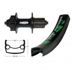 EXAL Rueda trasera 36 agujeros 26x1.90 WINORA XL 25 DISCO 6T DEORE XT QR 135 MM 8-11V (559-25) 703335