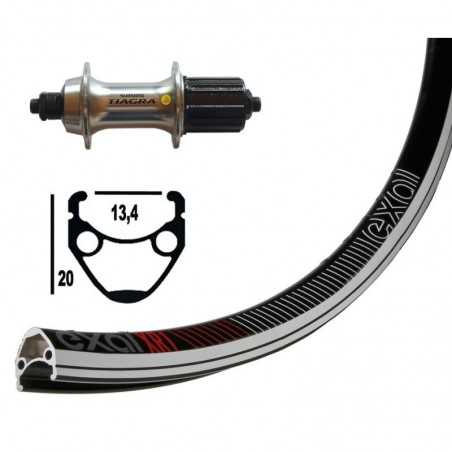 EXAL Rueda trasera 32 agujeros 700C WINORA XR-1 SHIMANO TIAGRA QR 130 MM 10/11V (622-13) 703373