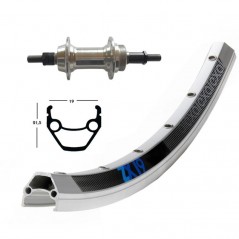 EXAL Rueda trasera 36 agujeros eje macizo con tuerca 26x1.75 WINORA ZX 19 135 MM 6/7V (559-19) 703392