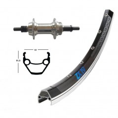 EXAL Rueda trasera 36 agujeros eje macizo con tuerca 26x1.75 WINORA ZX 19 135 MM 6/7V (559-19) 703393