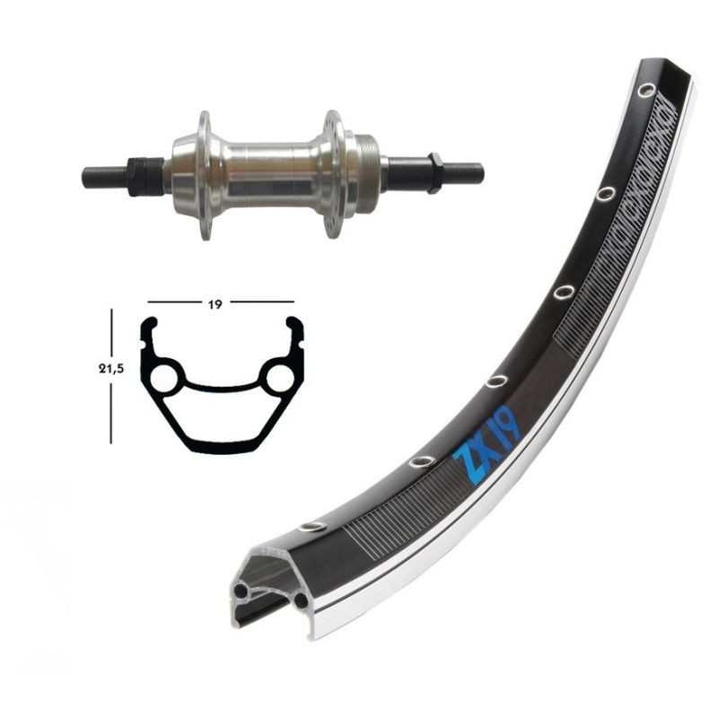 EXAL Rueda trasera 36 agujeros eje macizo con tuerca 26x1.75 WINORA ZX 19 135 MM 6/7V (559-19) 703393