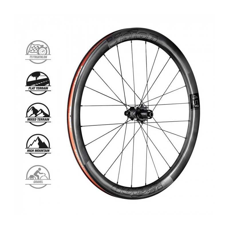 VISION Juego de ruedas bicicleta METRON 45 SL DISK CENTERLOCK TUBULAR SHIMANO 11V CARBON 719369