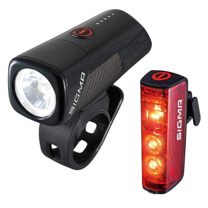 SIGMA Front and rear light kit BUSTER 400 / BLAZE FLASH LED USB 720261