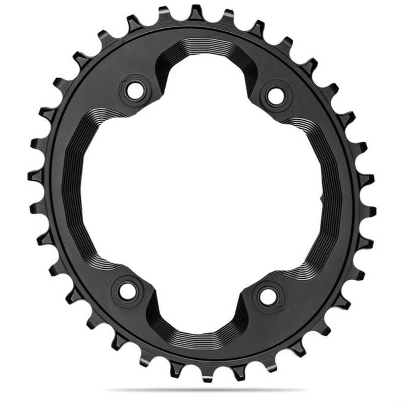ABSOLUTE BLACK Asymmetric oval crown plate 4 arms integrated thread 96 BCD SHIMANO XTR 718944VAR