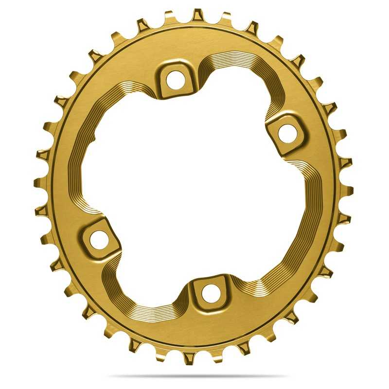 ABSOLUTE BLACK Asymmetric oval crown plate 4 arms with screws 96 BCD SHIM XT M8000 718947VAR