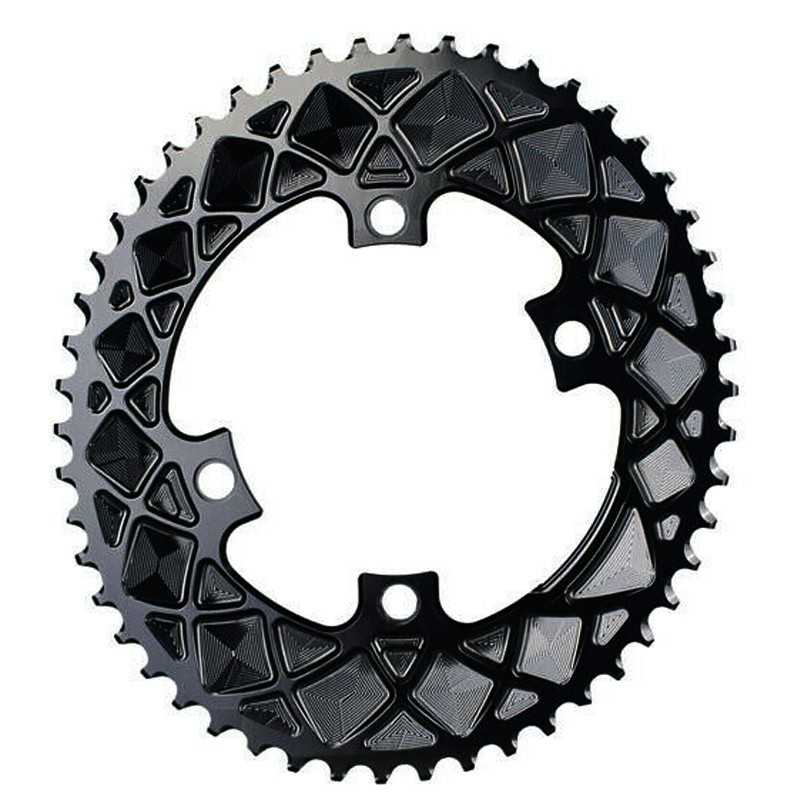 ABSOLUTE BLACK Asymmetric crown plate 4 arms 110 BCD SHIMANO 2x9-11V 719068VAR