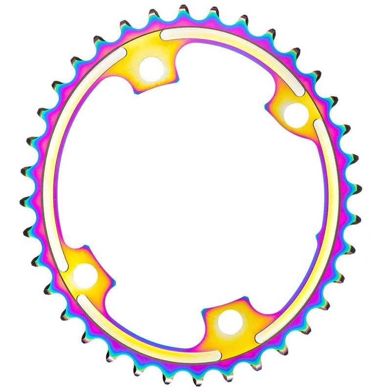 ABSOLUTE BLACK Asymmetric oval crown plate 4 arms 110 BCD SHIMANO 9100/8000 719080VAR