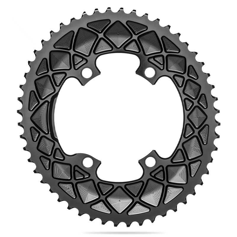 ABSOLUTE BLACK Asymmetric oval crown plate 4 arms 110 BCD SHIMANO 9100/8000 719080VAR