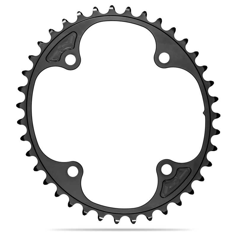 ABSOLUTE BLACK Oval crown plate 4 arms 112 BCD CAMPAGNOLO 2x11/12V 719107VAR