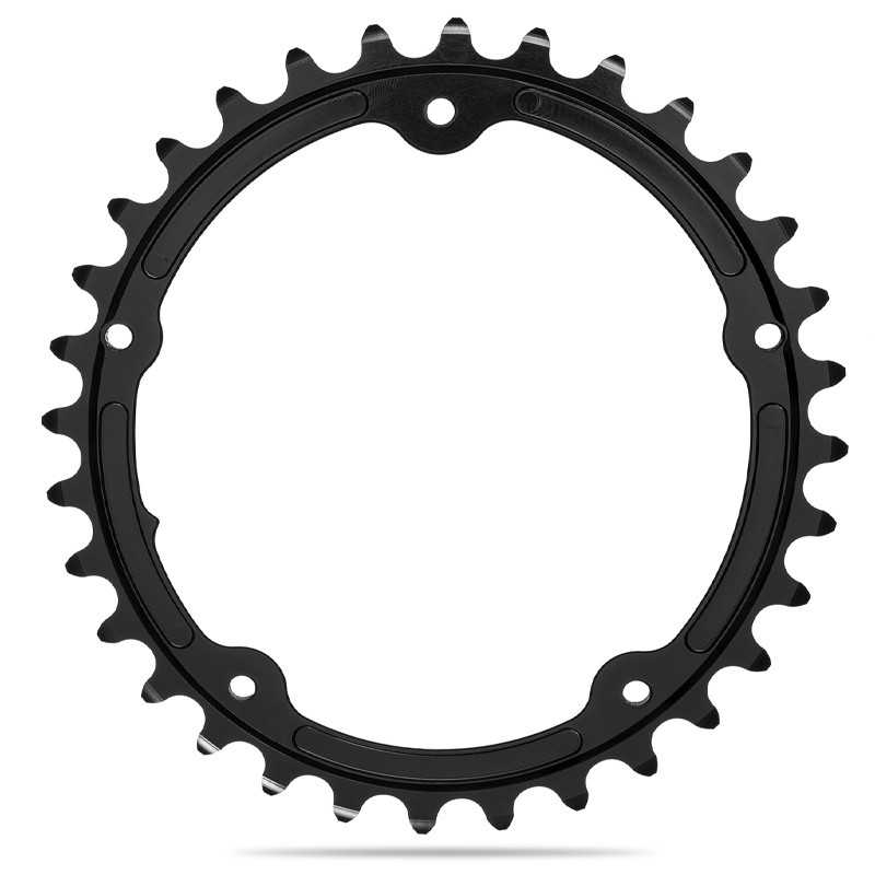 ABSOLUTE BLACK Plato corona ovalado 5 brazos con tornillos 110 BCD SUBCOMPACT SHIM 2x10-12V 719108VAR