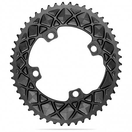 ABSOLUTE BLACK Asymmetric oval crown plate 4 arms 110 BCD FSA 2x10-12V 719115VAR