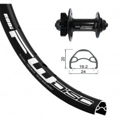 XLC Rueda delantera bicicleta disco 6 tornillos 24x1.90 RODI 100X15MM VALVULA 8.5MM 507-19 S/OJETES ALU.N FW-A05 2146805000