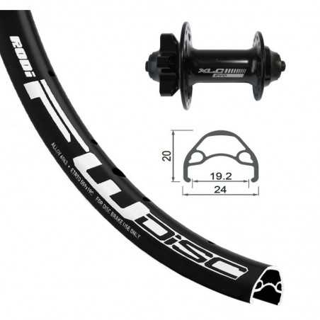 XLC 6 bolt disc bicycle front wheel 24x1.90 RODI 100X15MM VALVULA 8.5MM 507-19 S/OJETES ALU.N FW-A05 2146805000