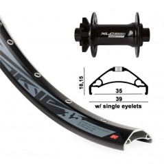 XLC Rueda delantera bicicleta para disco 6 tornillos 27.5RODI TRYP 35 110X15MM BOOST V.8.5MM 584-35 CON OJET.NEG TA-15 214683270