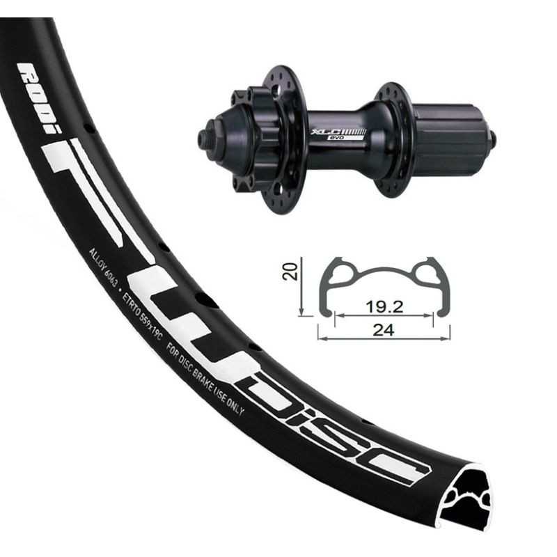 XLC Bicycle rear wheel for 6 bolt disc 24X1.90 RODI 135X12MM VALVULA 8.5MM 507-19 S/OJETES ALU.NE RW-A05 2146805100