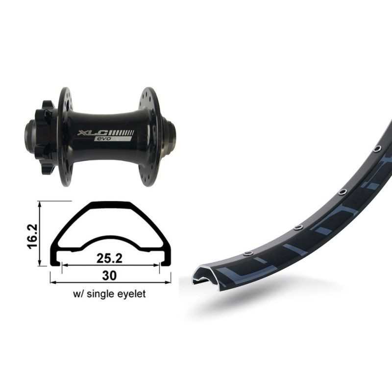 XLC Rueda delantera bicicleta para disco 6 tornillos 29RODI READY 25 100X15MM VAL.8.5MM 622-25 CON OJET.NE TA-15 2146852500