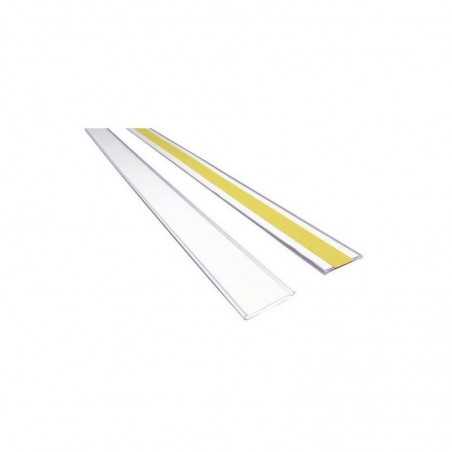 FASEBA Porta etiquetas autoadhesivas transparentes para estantería expositor PVC 40X1000 MM 05120