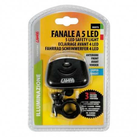 LAMPA Luz delantera bicicleta superbrillante 3 funciones 5 LED LAM93573