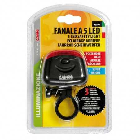 LAMPA Luz trasera 3 funciones para bicicleta 5 LED LAM93594