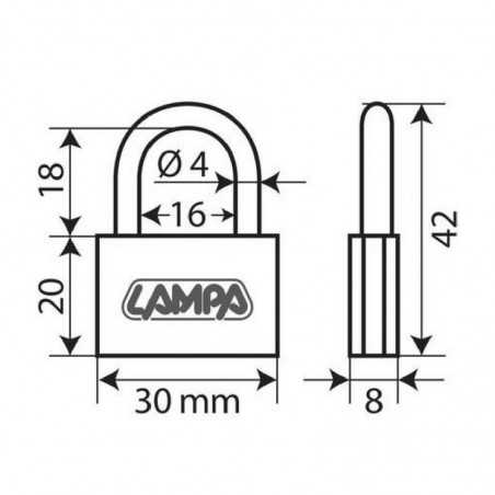 LAMPA short shackle padlock 30 MM LAM65425