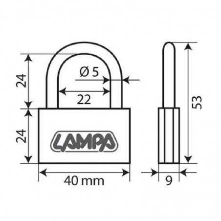 LAMPA Candado arco corto 40 MM LAM65426