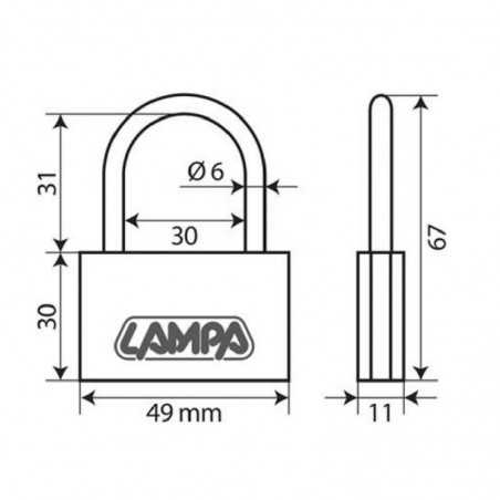 LAMPA Candado arco corto 50 MM LAM65427