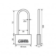 LAMPA Candado arco largo 50 MM LAM65428