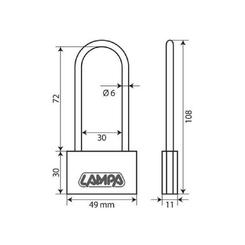 LAMPA Candado arco largo 50 MM LAM65428