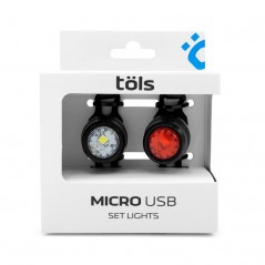 TÖLS Bicycle light set MICRO USB 10/ 5 LUMENS 8436577116592