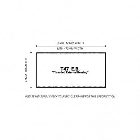 PRAXIS Pedalier bicicleta rodamiento externo M30 THRU T47 68/73 MM (ROAD/MTB) 47-4201 850009369383