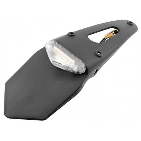 portamatrículas universal enduro con piloto trasero y 6+3 leds para luz de posición, freno y matrícula