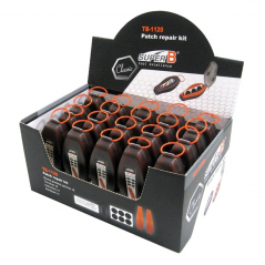 SUPER B KIT, REPAIR, PUNCTURES, SELF-ADHESIVE PATCHES, SANDPAPER, TIRE LEVERS, BICYCLE TB-1120 13555