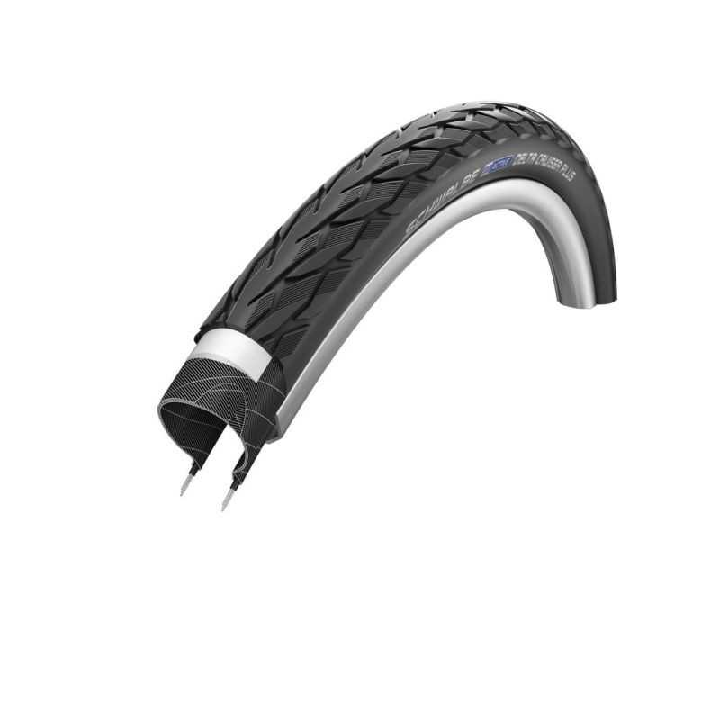 SCHWALBE Cubierta neumatico DELTA CRUISER PLUS 24x1 3/8 HS431 P-GUARD TWINSKIN SBC RIGIDA NEGRO REFL.(37-540) 703533