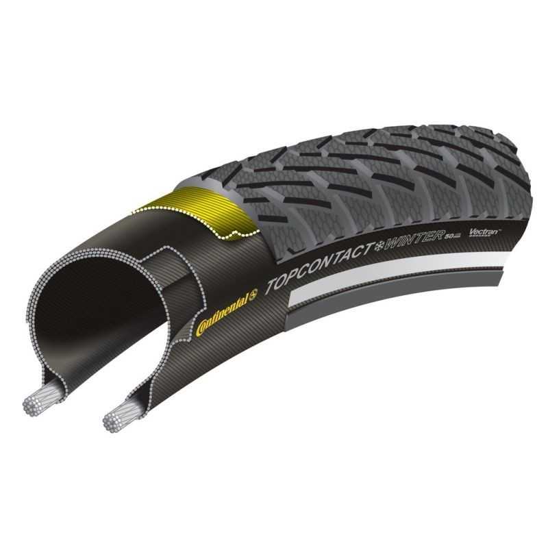 CONTINENTAL TIRE TOP CONTACT II WINTER PREMIUM 26x1.90 PLEGABLE NEGRO REFLECTANTE 50-559 323220