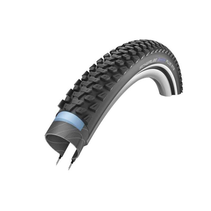 SCHWALBE TIRE MARATHON PLUS MTB 26x2.25 S-GUARD HS485 TWINSKIN PERF. DUAL RIGIDA NE.REFL 57-559 318377