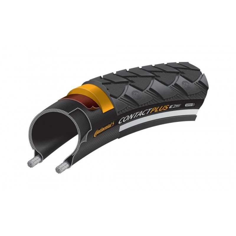 CONTINENTAL Cubierta neumatico rigida para bicicleta reflectante CONTACT PLUS 28x1.75 47-622 323080