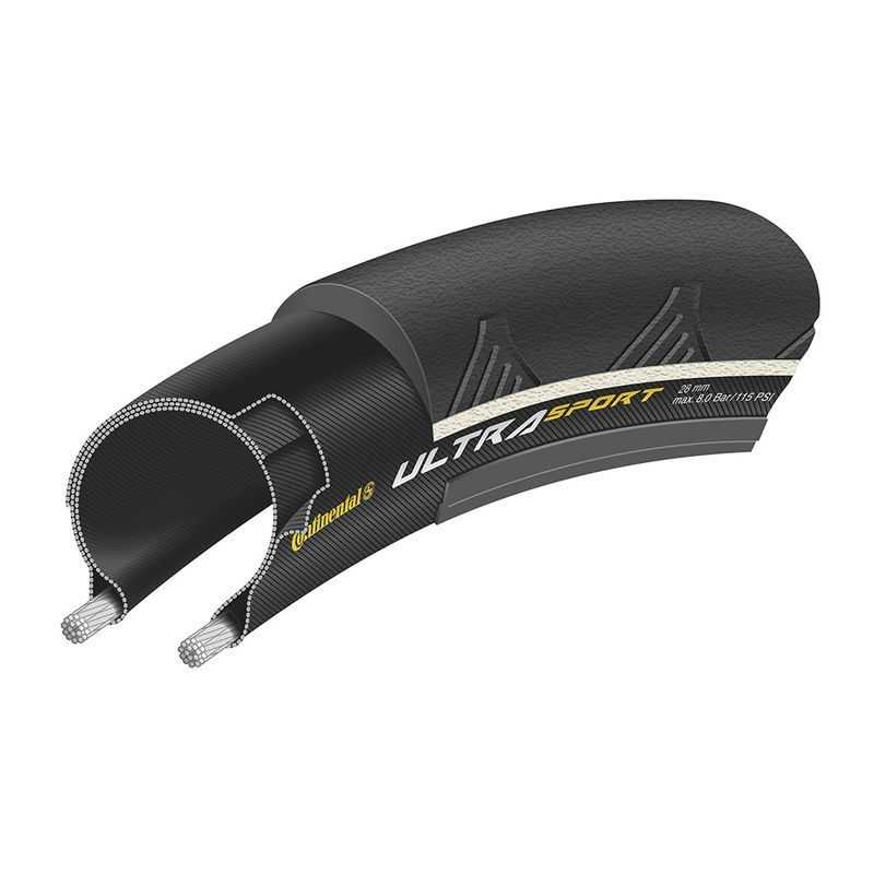 CONTINENTAL Cubierta neumatico plegable negra/blanca ultra sport 2 700x23 32317
