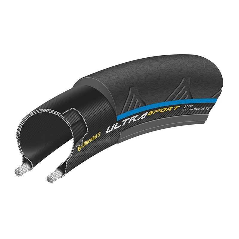 CONTINENTAL Cubierta neumatico plegable negra/azul ultra sport 2 700x23 32319