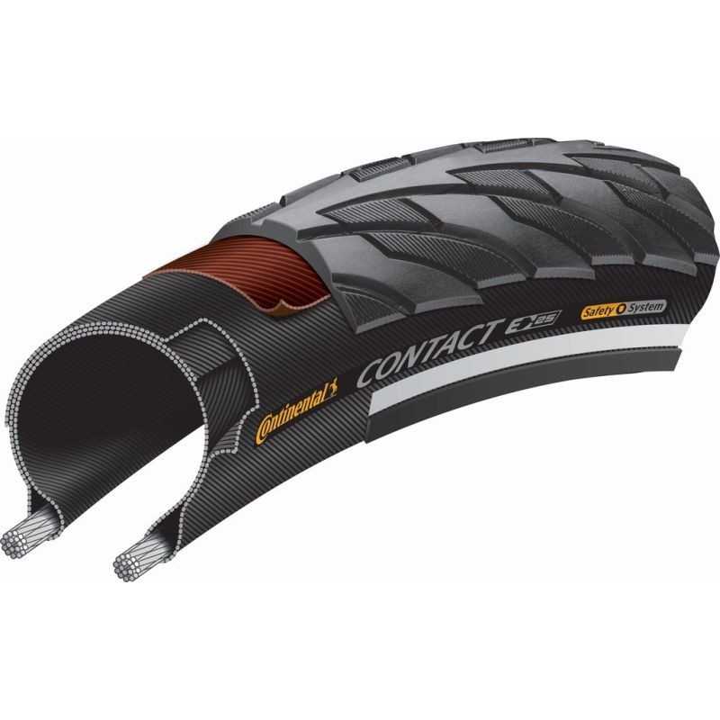 CONTINENTAL TIRE CONTACT 700x47C RIGIDA NEGRO REFLECTANTE 47-622 323070
