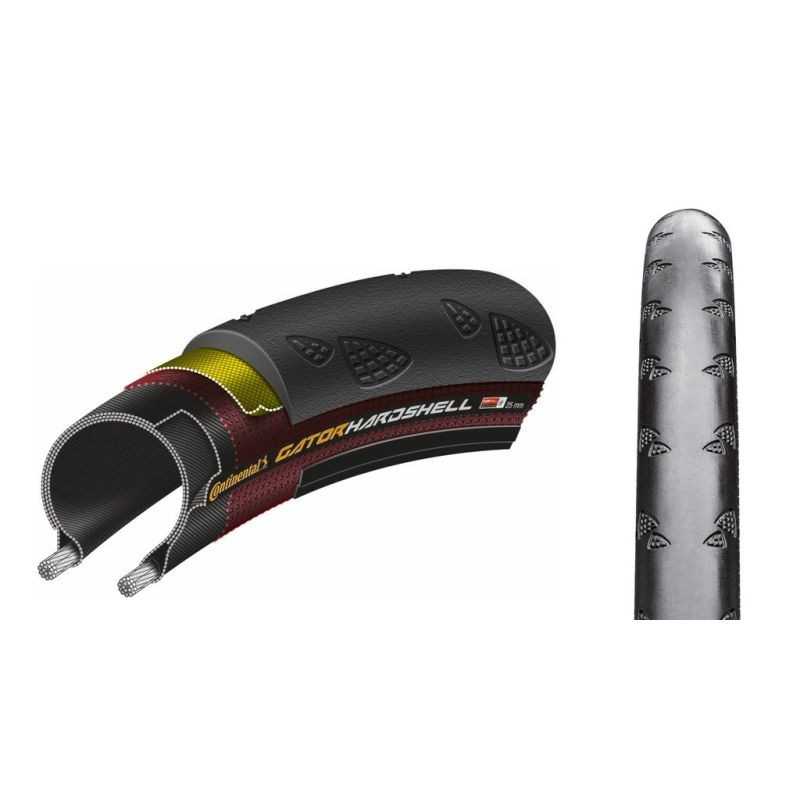 CONTINENTAL Cubierta neumatico GATOR 700x25C SKIN HARDSHELL RIGIDA NEGRO 25-622 322300