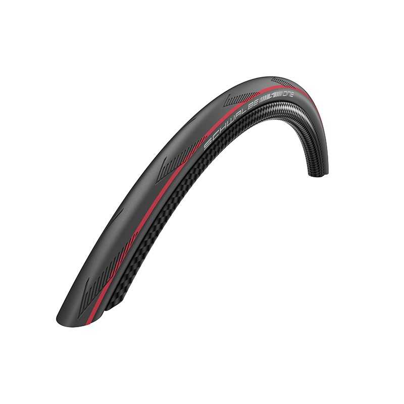 SCHWALBE TIRE ONE 700x25 RACEGUARD HS464A PERFORMANCE LINE PLEGABLE NEGRO/ROJO O 25-622 704470