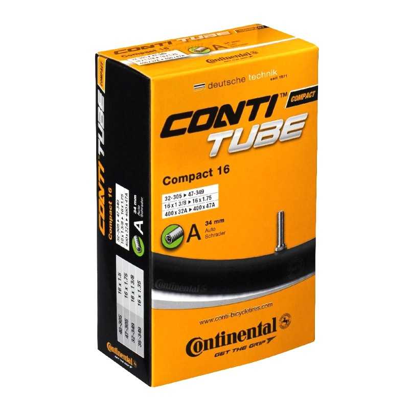 CONTINENTAL Camara de aire para bicicleta COMPACT 16X1 3/8-1.75 STANDARD 34 MM (32-305/47-349) 709175