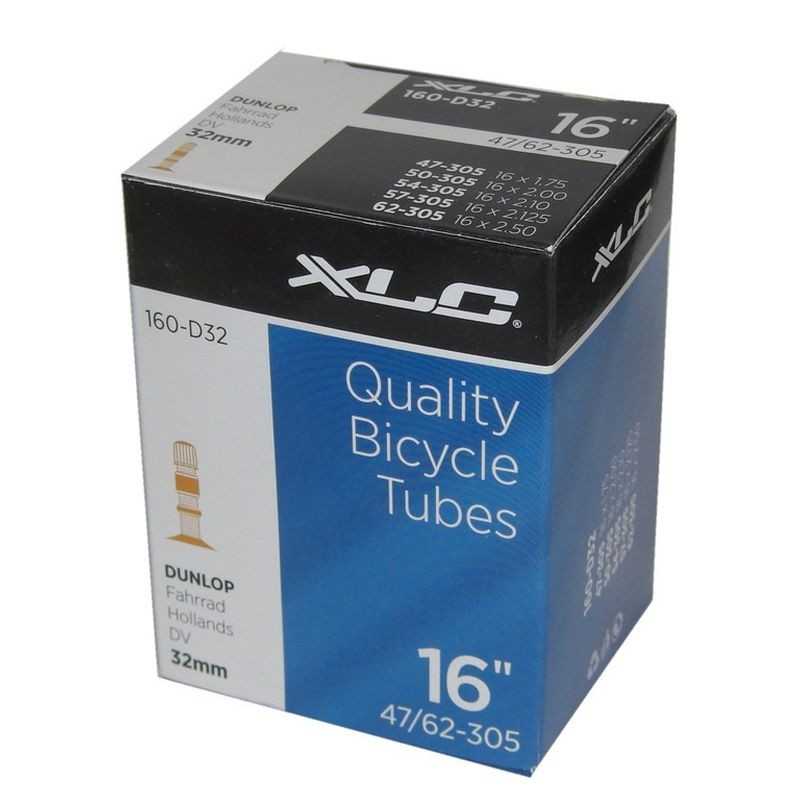 XLC Camara de aire para bicicleta 160-D32 16 X1.75/2.125 47/62-305 DUNLOP 32MM 2508160000