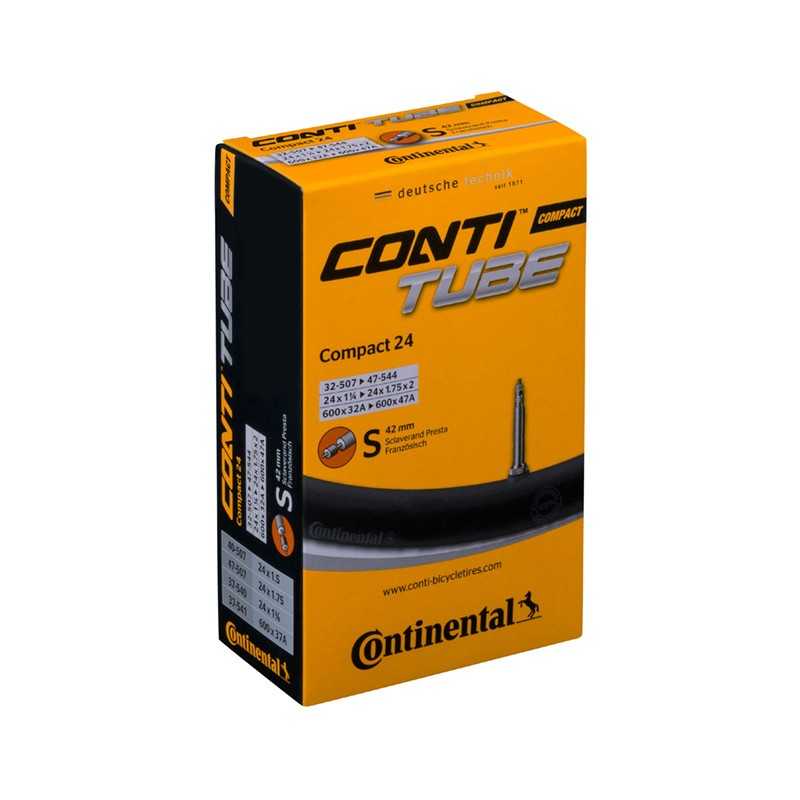 CONTINENTAL Bicycle inner tube COMPACT HERMETIC PLUS 24 STANDARD 40 MM (55-507/62-507) COMPACT HERMETIC PLUS 24 STANDARD 40 MM (